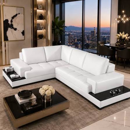 Tailored L-shape corner couch designed for contemporary living rooms