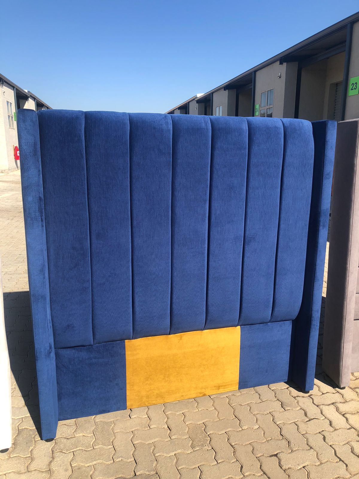 Bespoke custom upholstered corner lounge suite with premium fabric in Springs, Ekurhuleni by Elite Wood Works